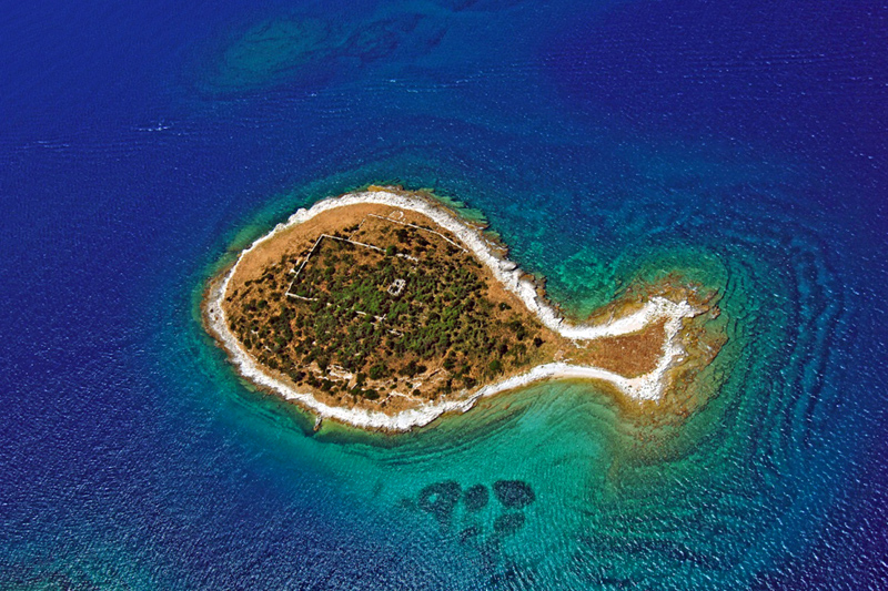 Gaz – a fish shaped island in the Brijuni archipelago, photo by Renzo Kosinozic
